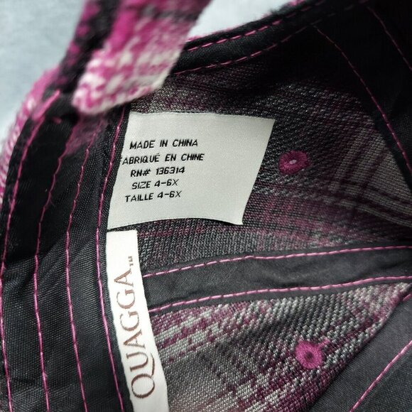 Purple Plaid Cap Soft Flannel Deer Logo Size 4-6x Adjustable Outdoor Hunting - Picture 11 of 13